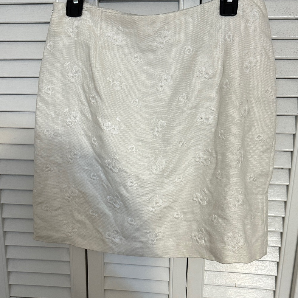 Michael Kors White Textured Mini Skirt